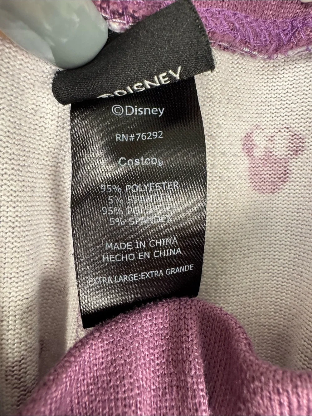 Disney Minnie Mouse Pajama Set XL Purple Soft Lounge Sleepwear